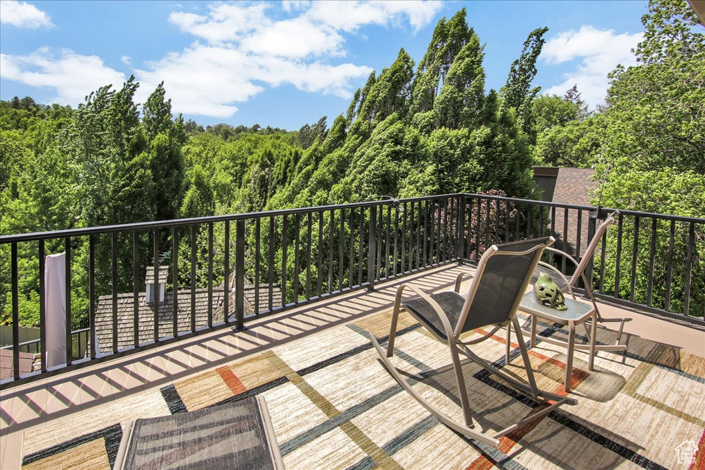 Deck with a view of trees