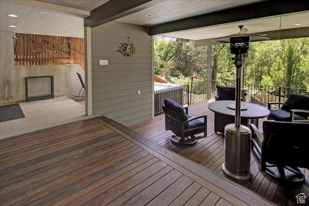 View of wooden deck