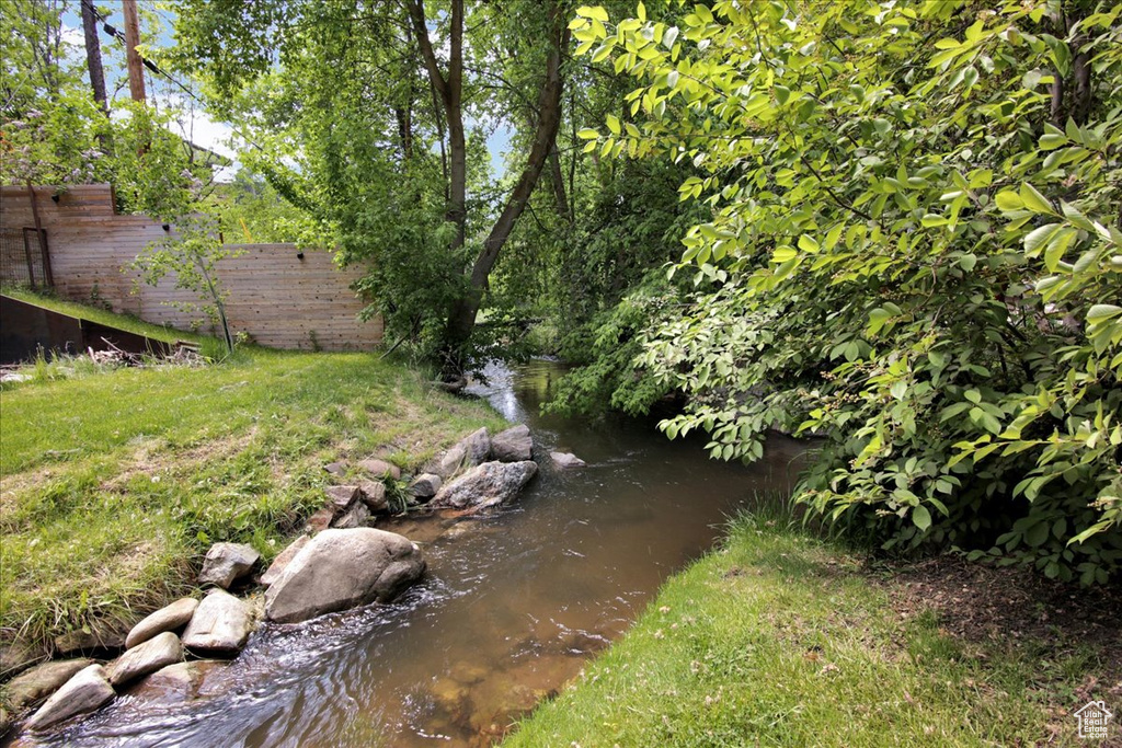 View of yard with fence
