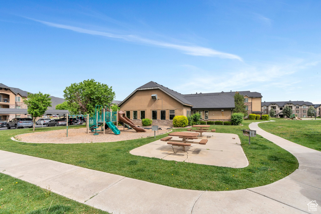 View of community with a lawn