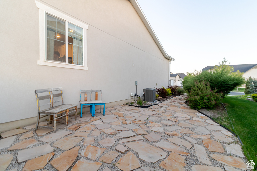 View of patio / terrace featuring central AC unit