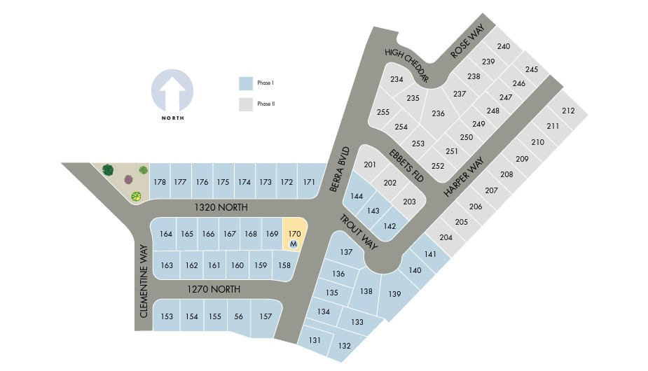 Map showing property parcels