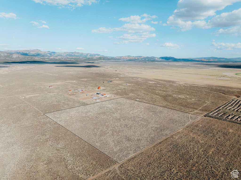 Drone / aerial view of a mountain backdrop
