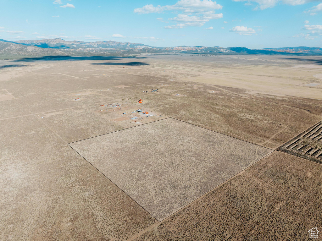 Aerial view of a mountainous background