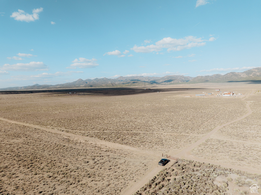 View of mountain background with a desert landscape and rural landscape