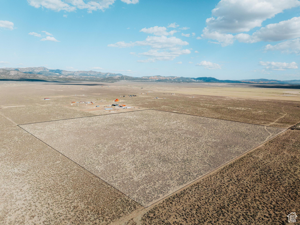 Drone / aerial view of a mountain backdrop