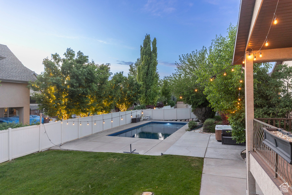 View of pool featuring a patio area