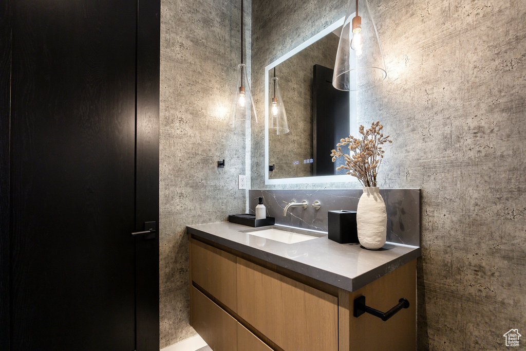 Bathroom featuring vanity