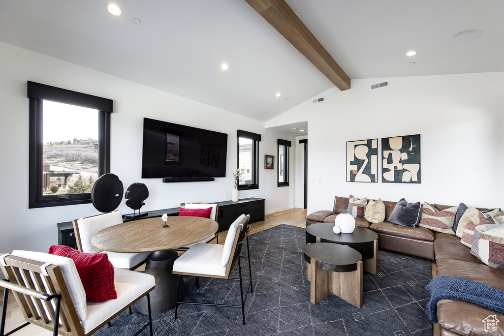 Living room featuring recessed lighting and wood finished floors