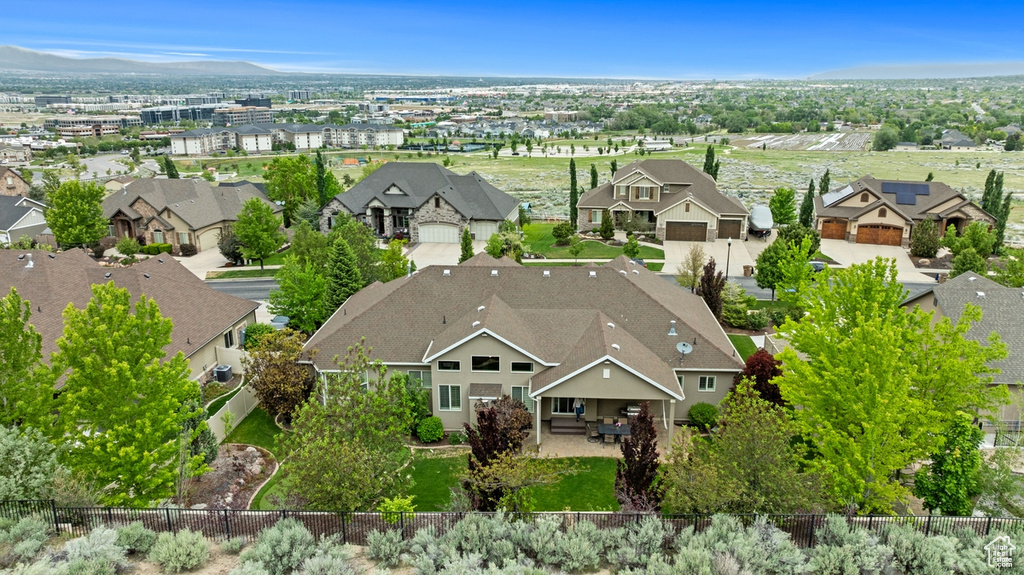 Aerial perspective of suburban area
