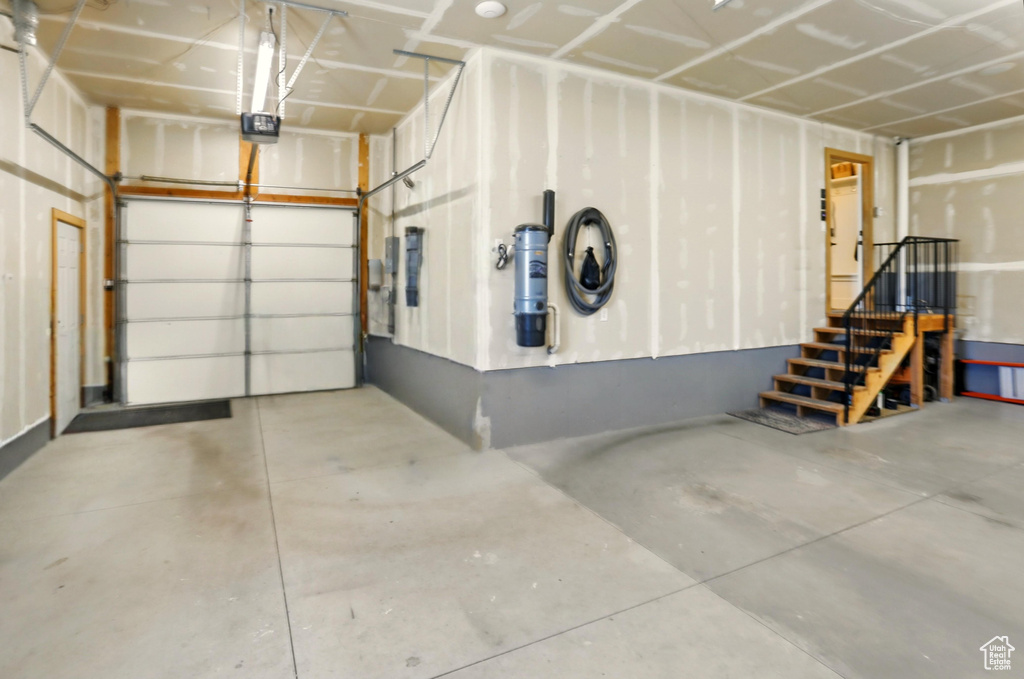 Garage featuring a central vacuum unit