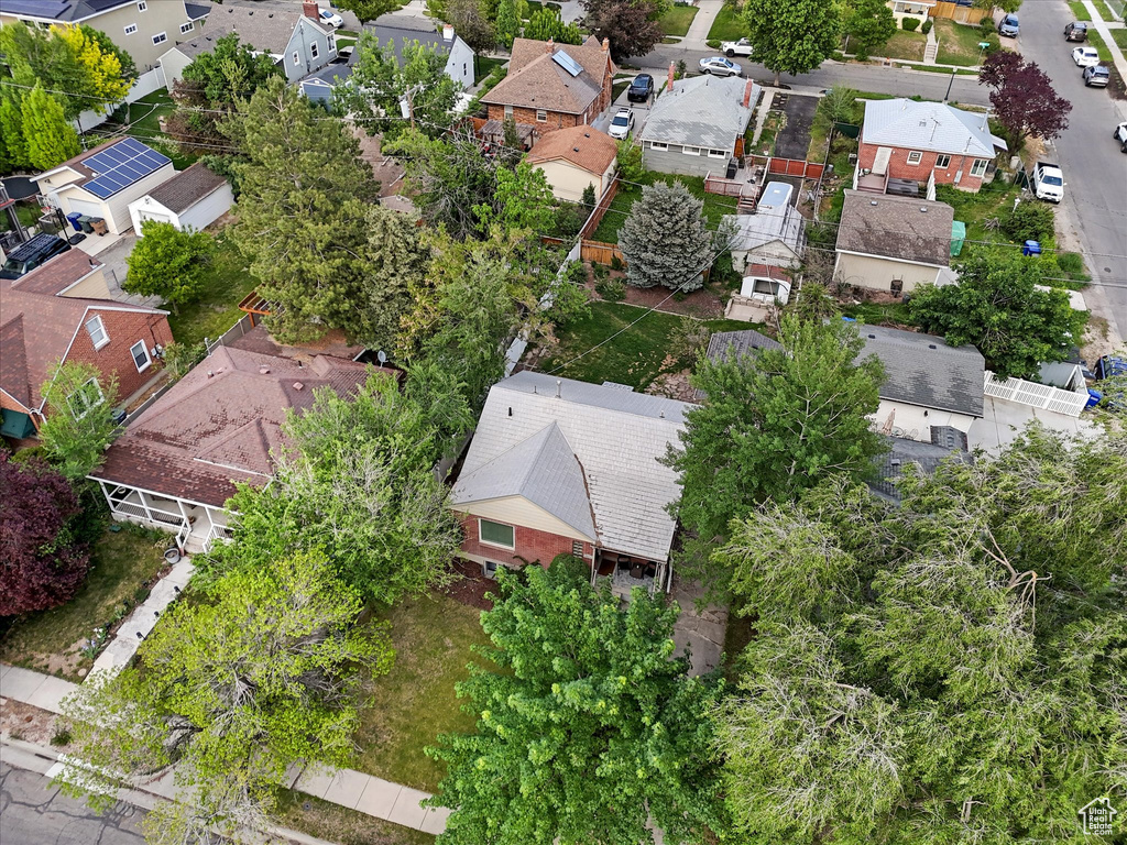 Aerial view of residential area