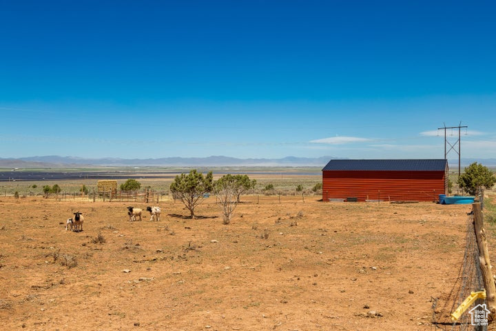 Mountain view with rural landscape