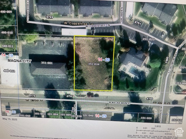 Aerial view of property's location