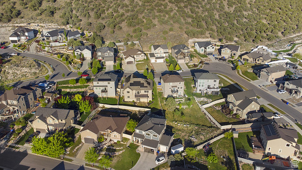 Aerial overview of property\\\'s location with nearby suburban area