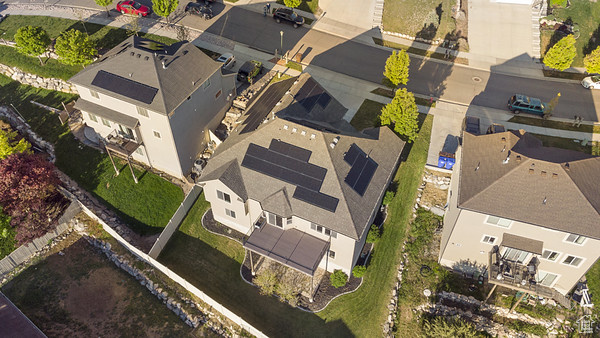 Aerial view of residential area