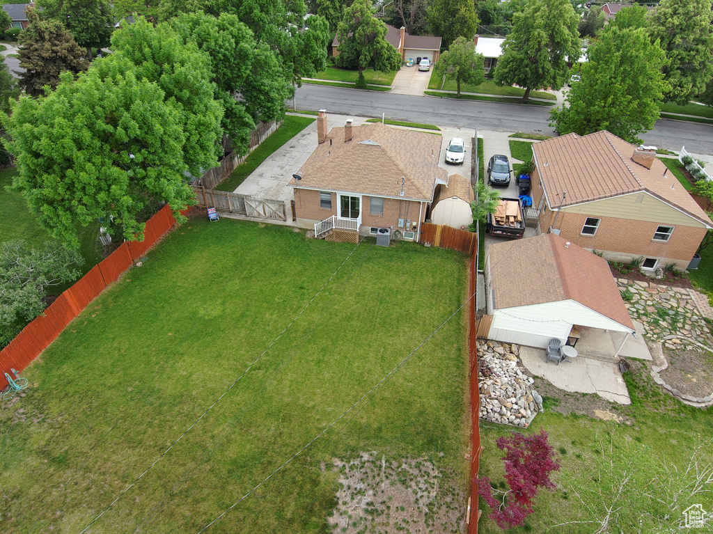 Aerial perspective of suburban area
