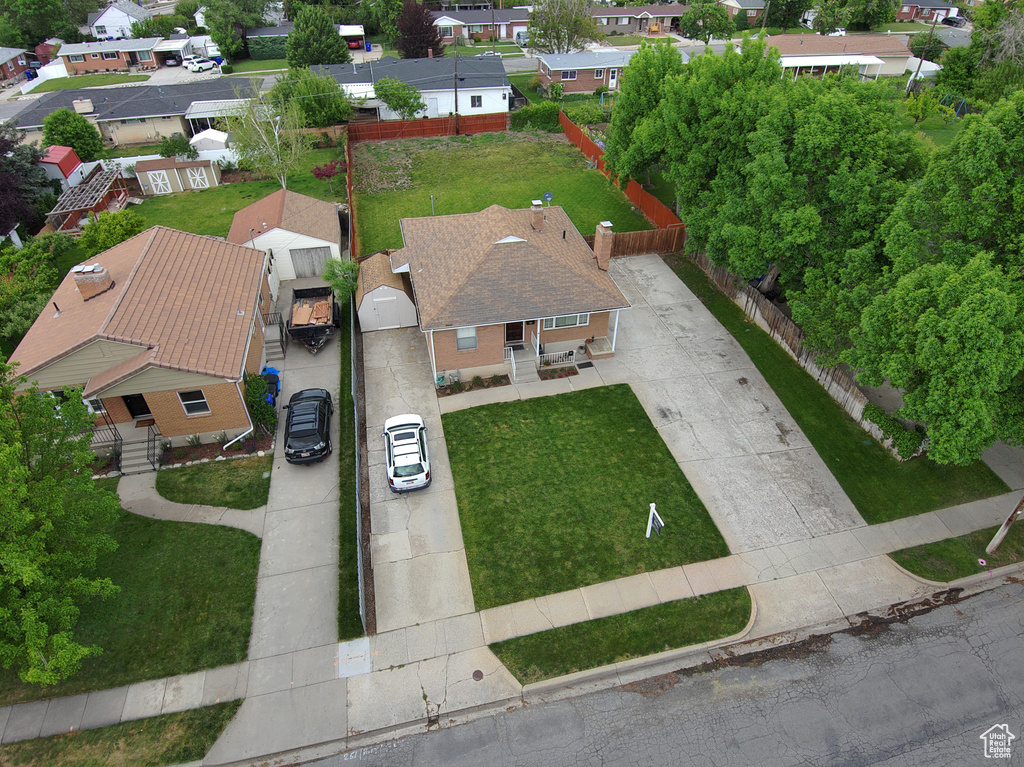 Aerial view of residential area