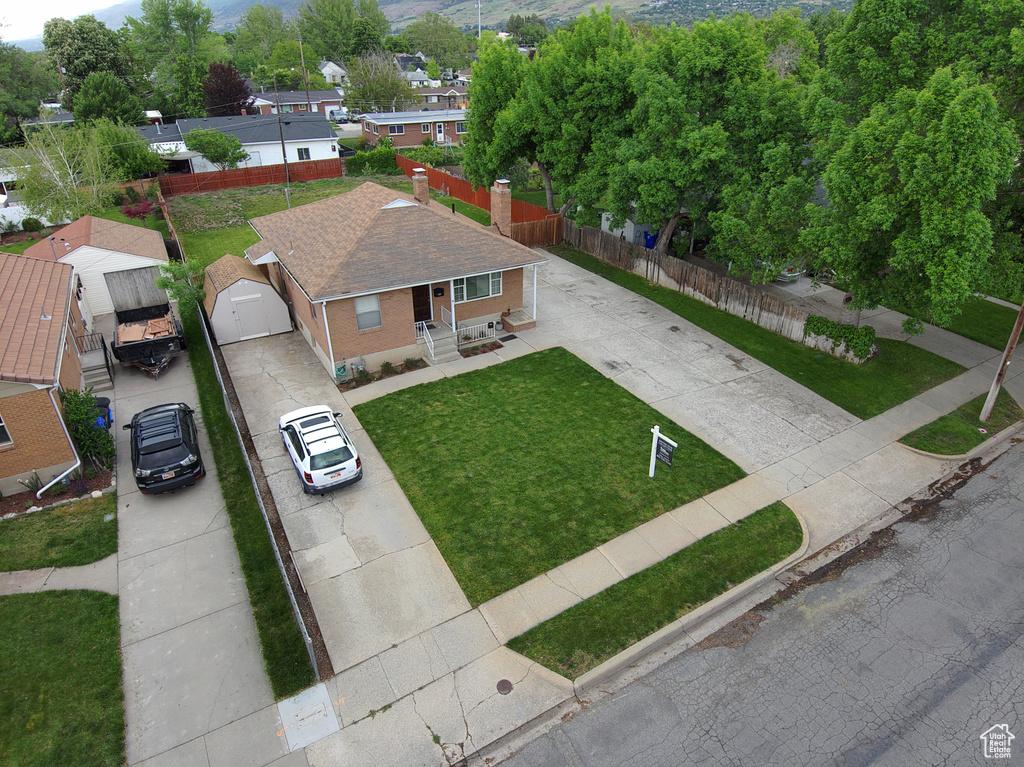 Aerial view of residential area