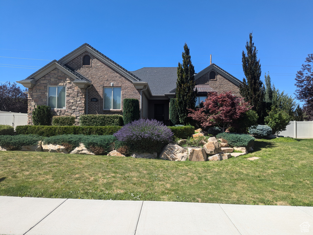 View of single story home