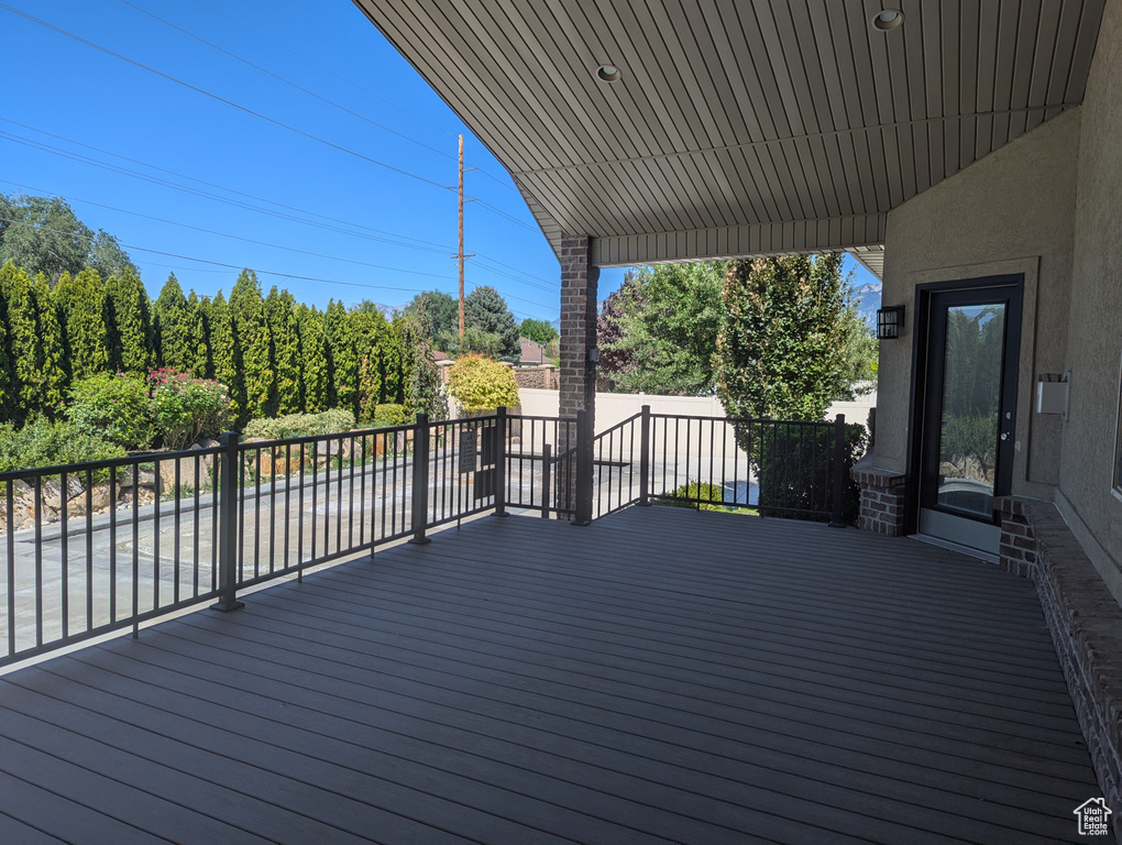 View of wooden deck