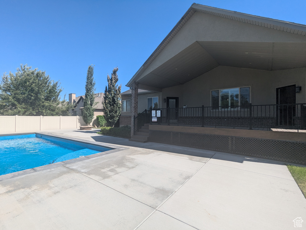 View of pool featuring a patio area