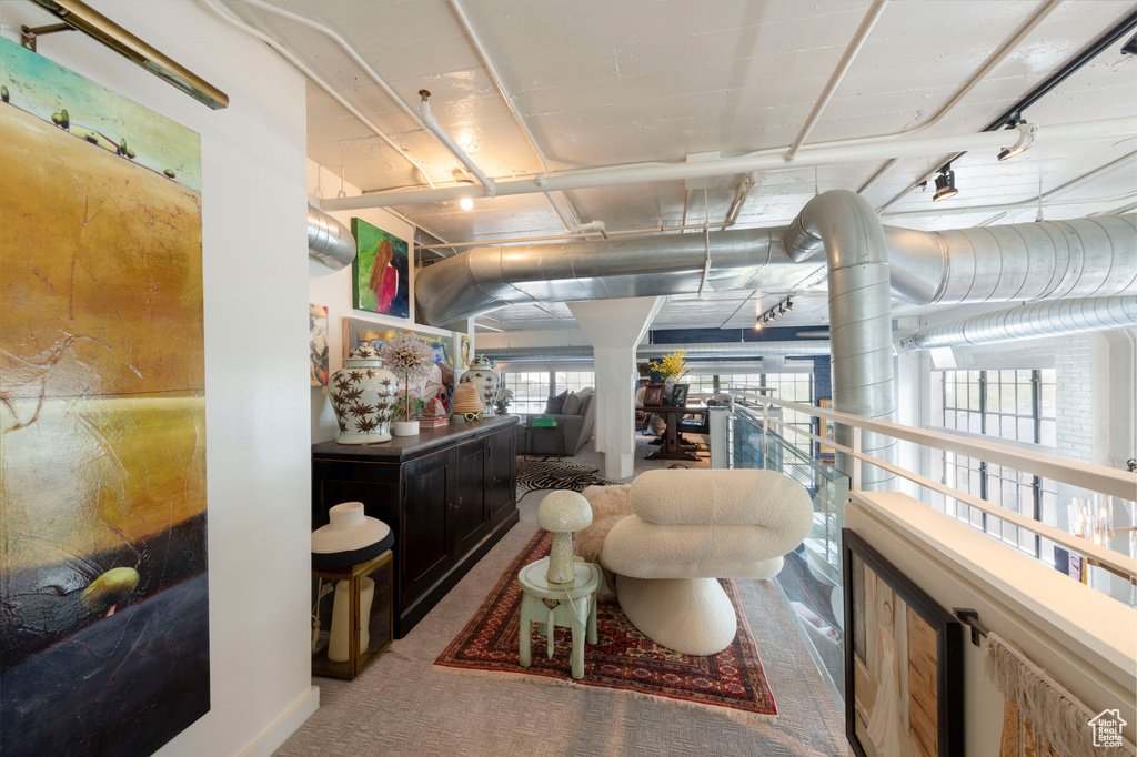 Interior space with carpet