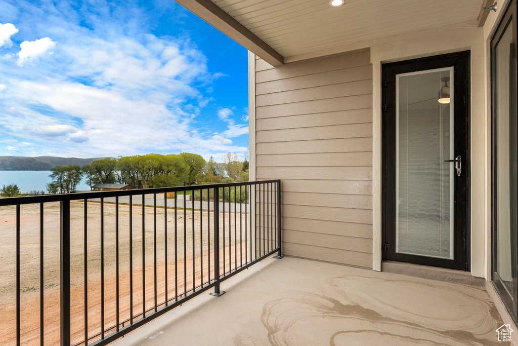 Balcony with a water view