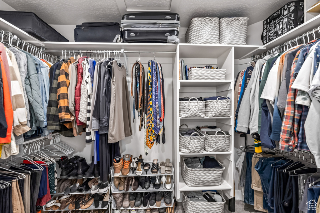 Walk in closet with attic access