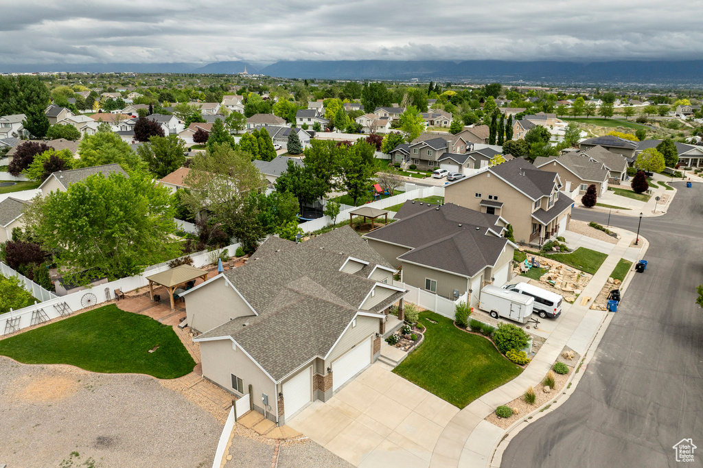 Aerial view of residential area