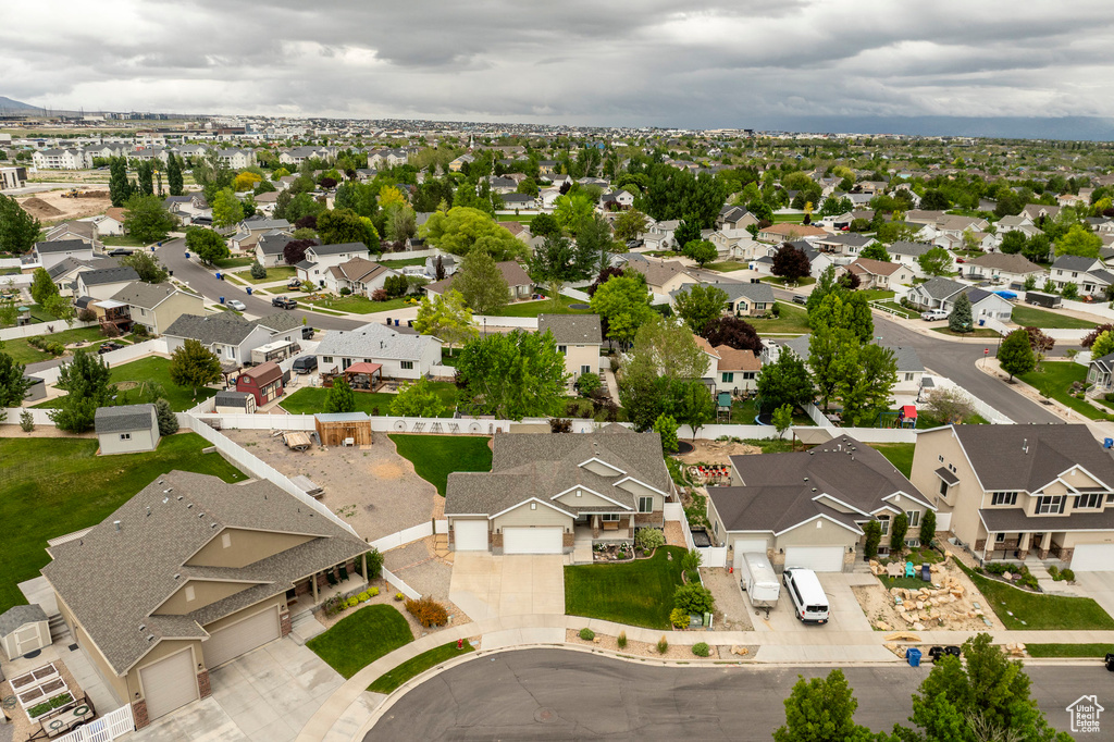 Aerial view of residential area
