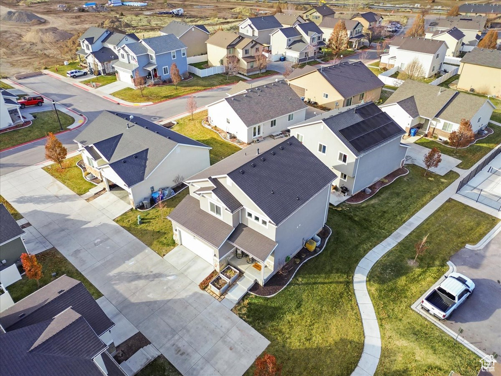 Aerial view of residential area