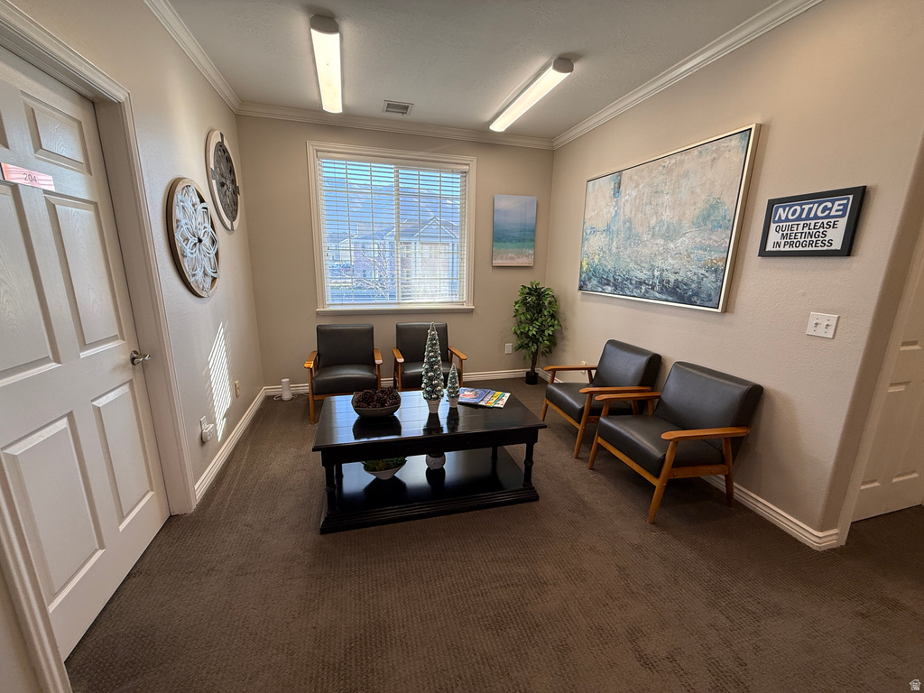 Living area with crown molding