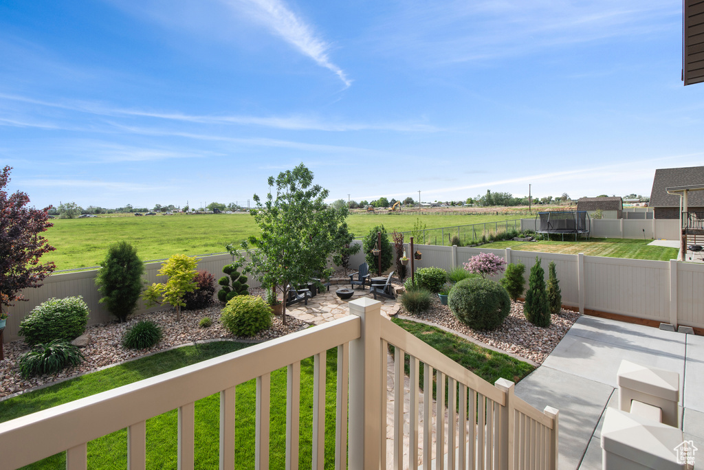 View of yard featuring a view of rural / pastoral area