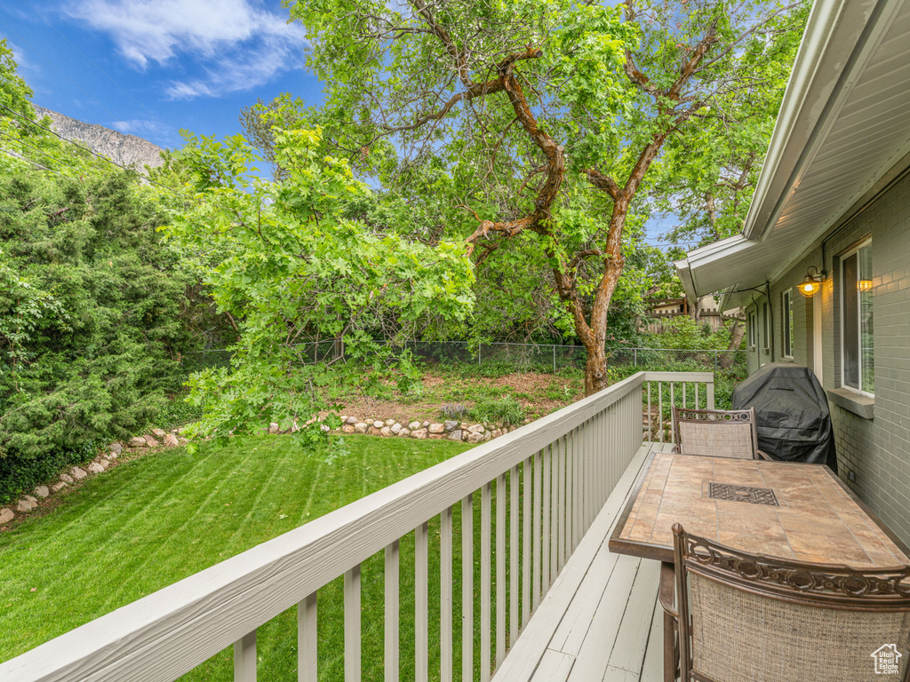 View of wooden deck