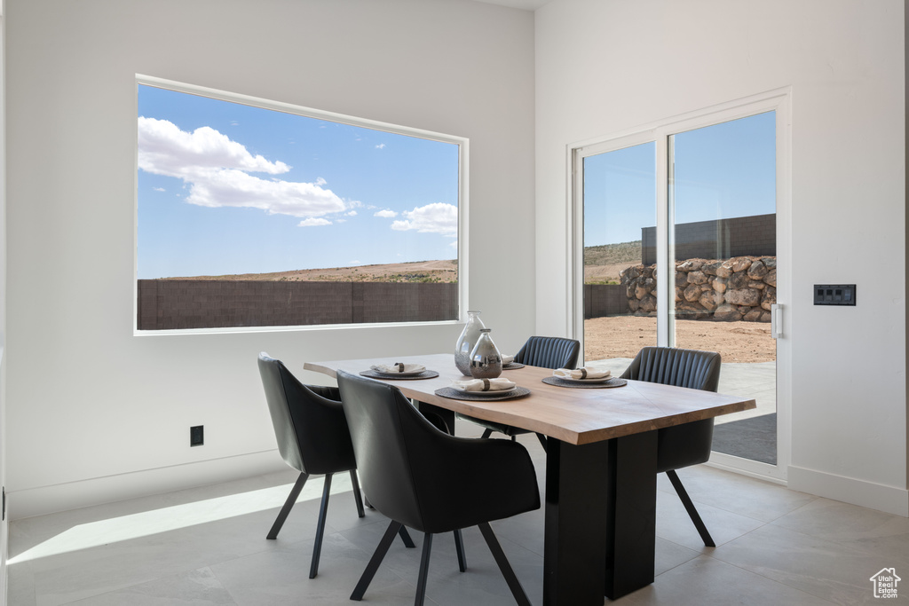 Dining area with baseboards