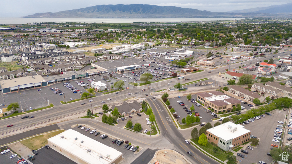 Drone / aerial view of a water and mountain view