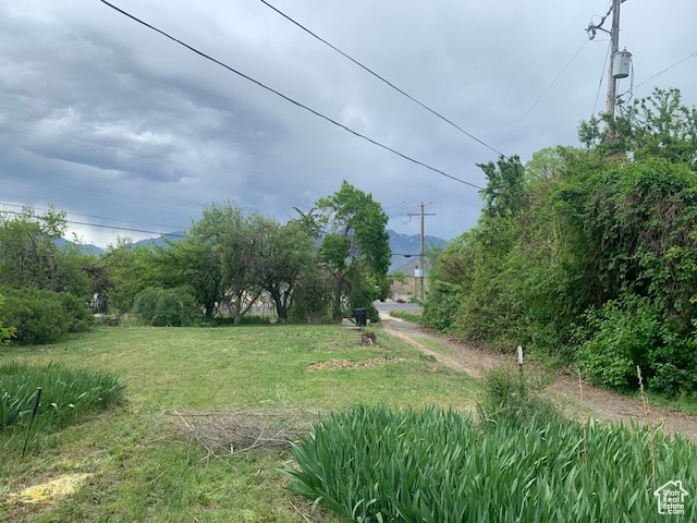 View of yard featuring a mountain view