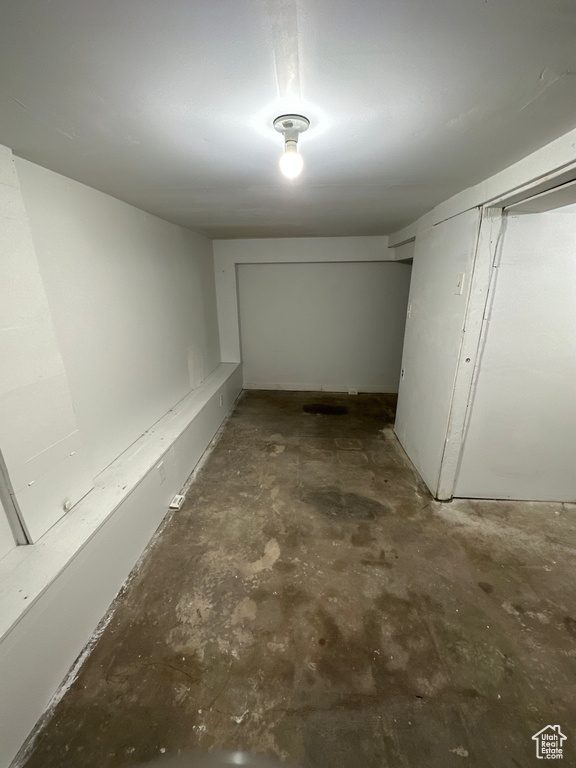 View of finished basement