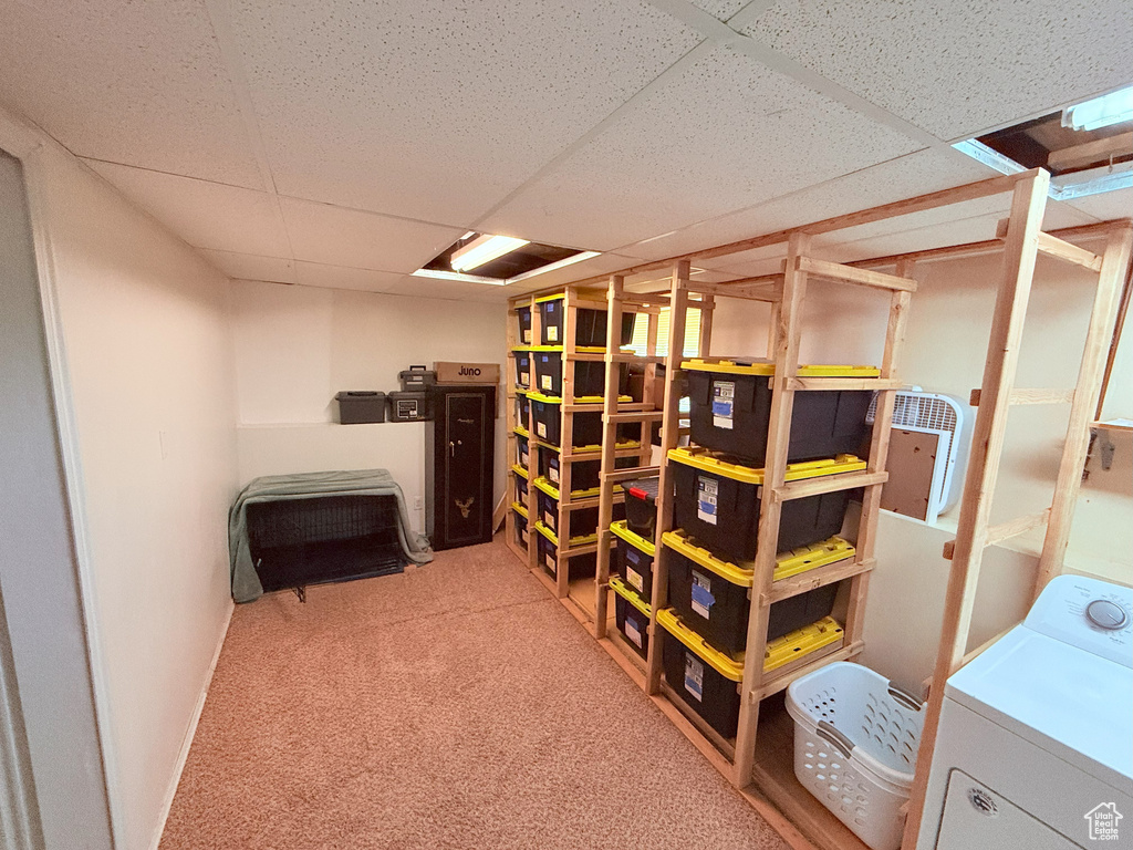 Storage area with washer / dryer