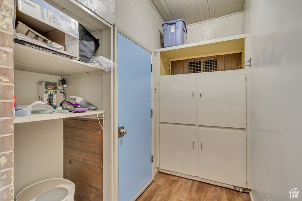 Bathroom with wood finished floors