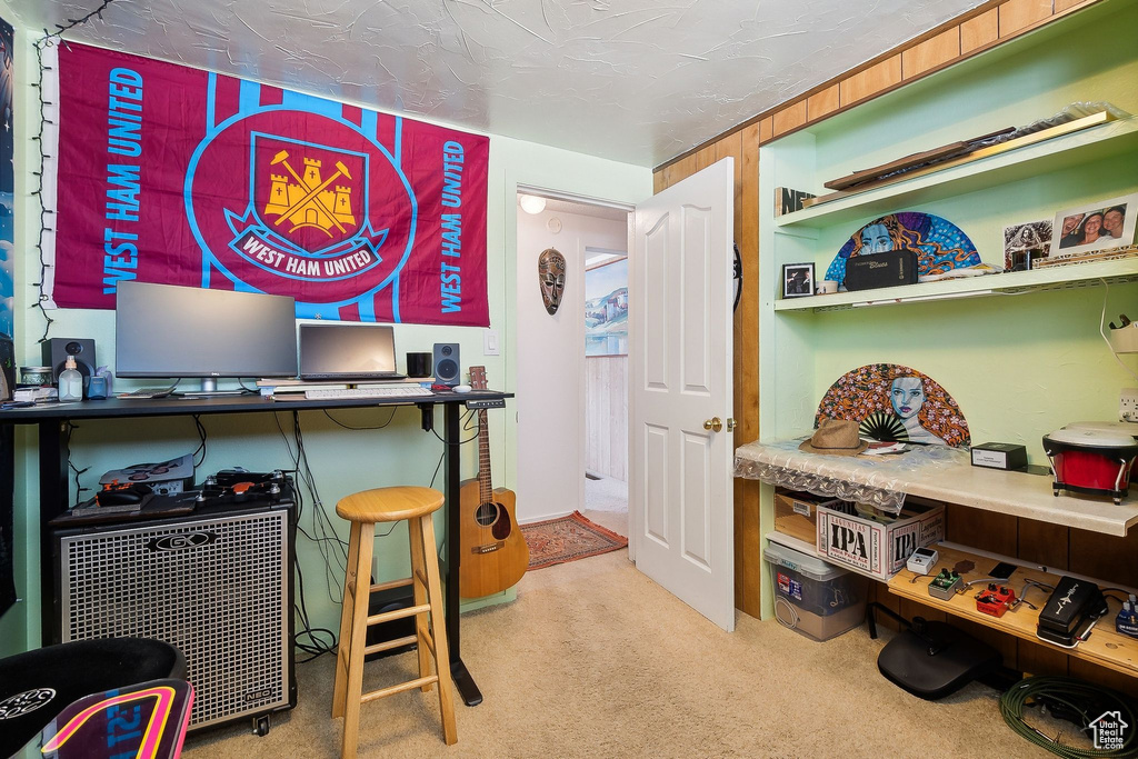 Office space with carpet floors