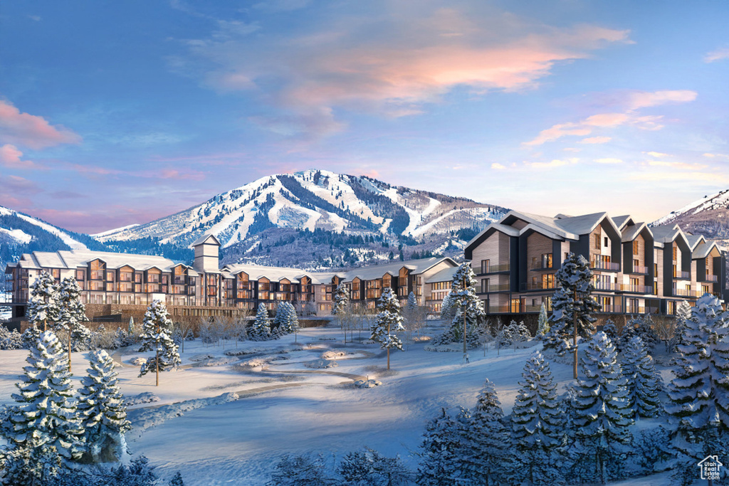 Mountain view with nearby suburban area