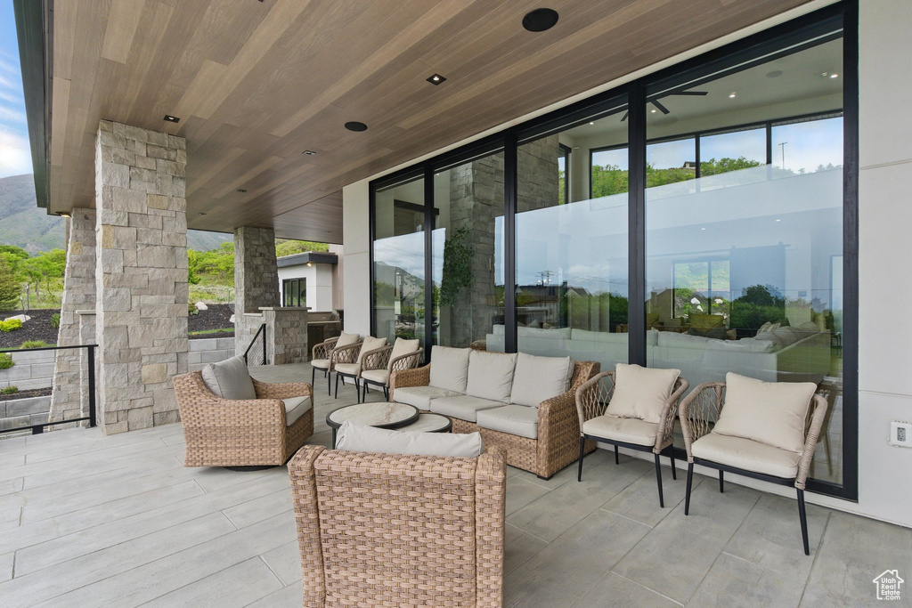 View of patio / terrace with an outdoor living space