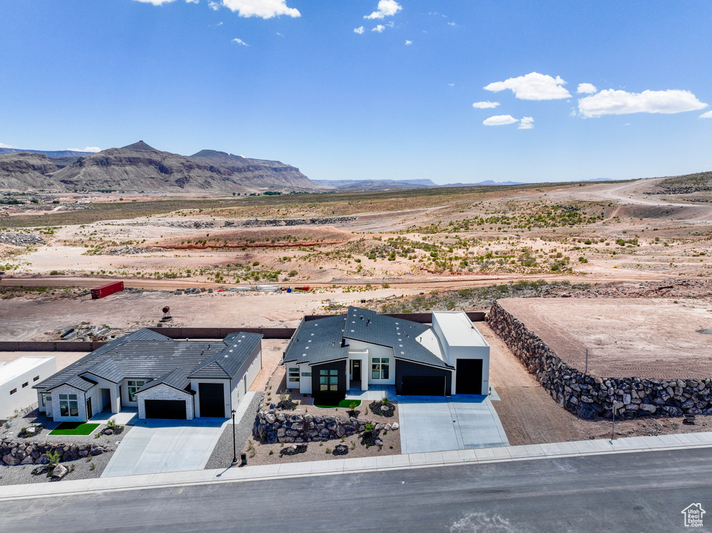 View of rural area with mountains and a desert landscape