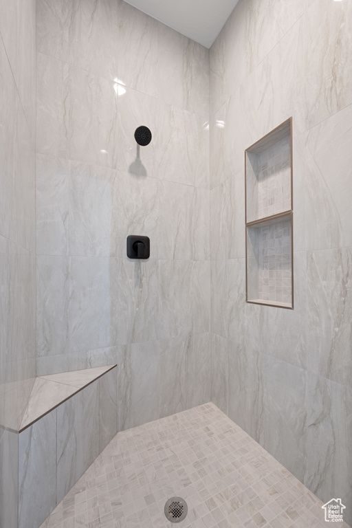 Full bathroom with tiled shower