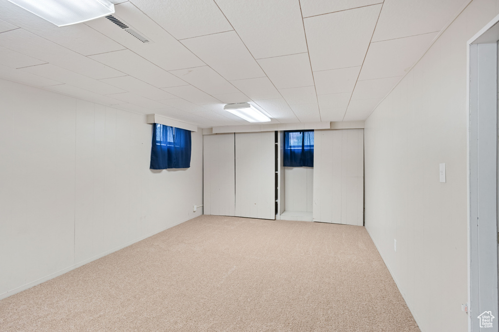 Below grade area with carpet