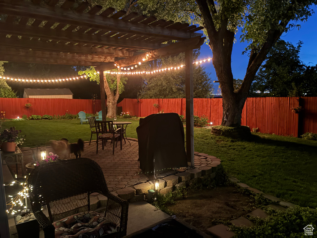 View of patio / terrace featuring a pergola