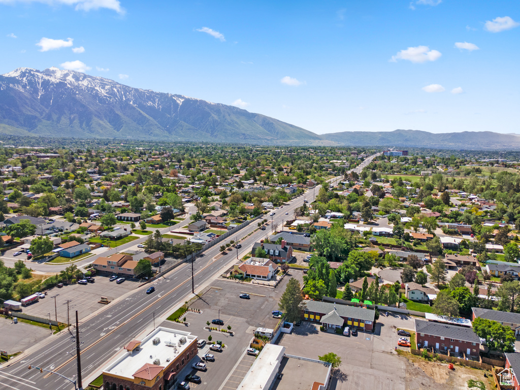 Bird's eye view of a mountain backdrop