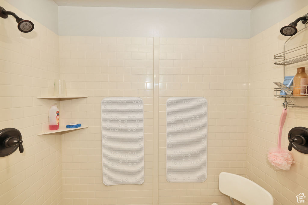 Bathroom with tiled shower
